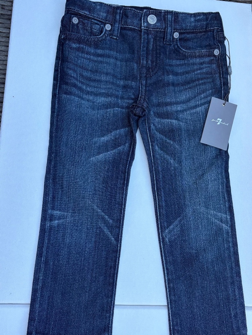NWT 7 For All Mankind Girls Roxanne Jeans Dark Wash Size 3T